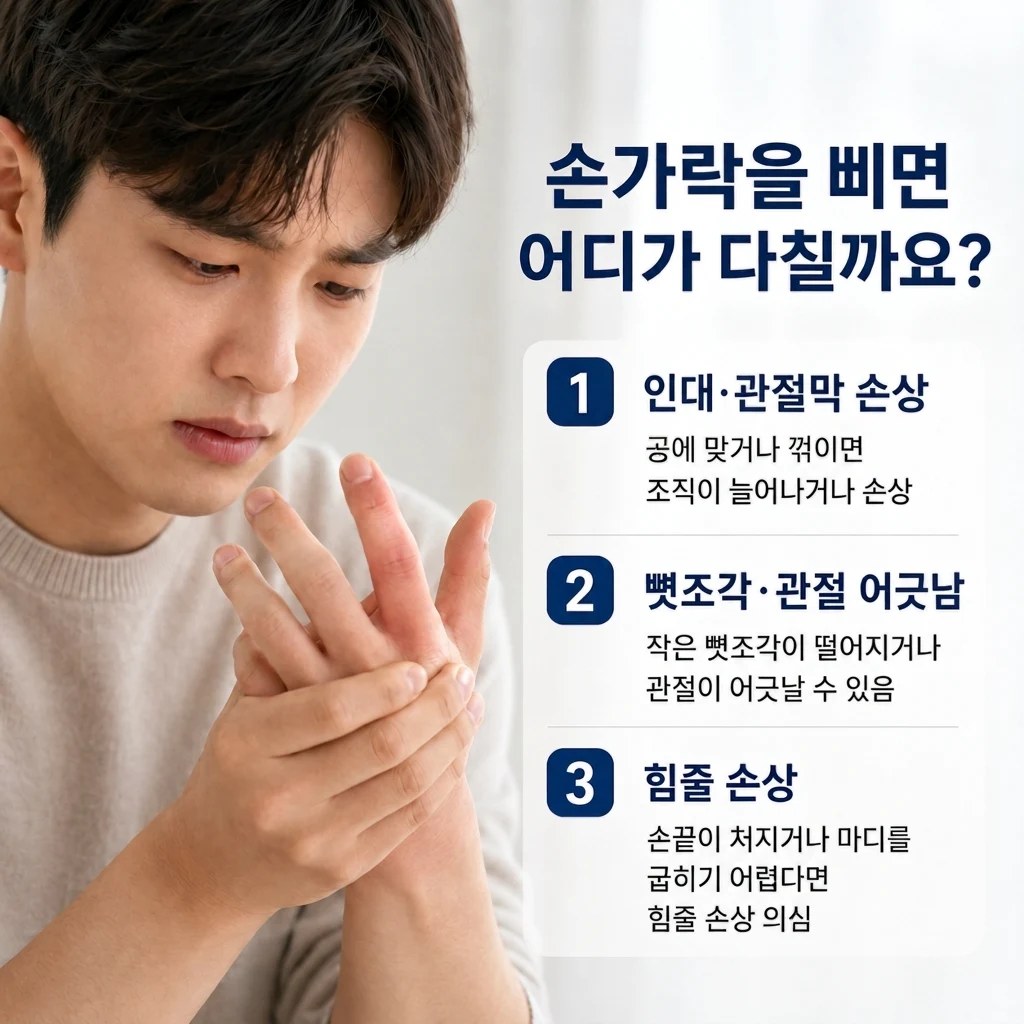 손가락 염좌에서 구분할 인대·관절막, 뼈·관절과 힘줄 손상
