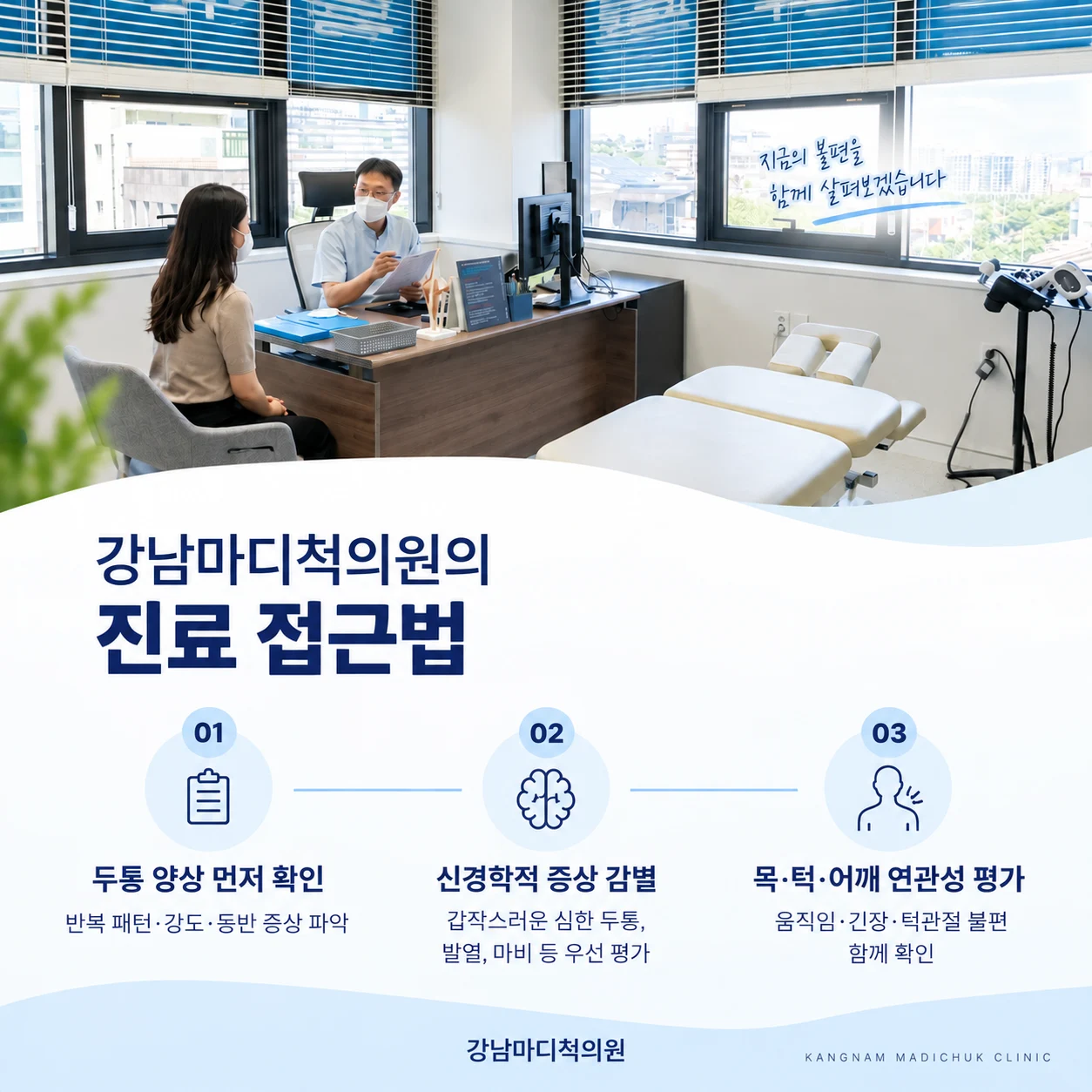 두통 양상과 신경학적 증상, 근골격계 관련성 평가