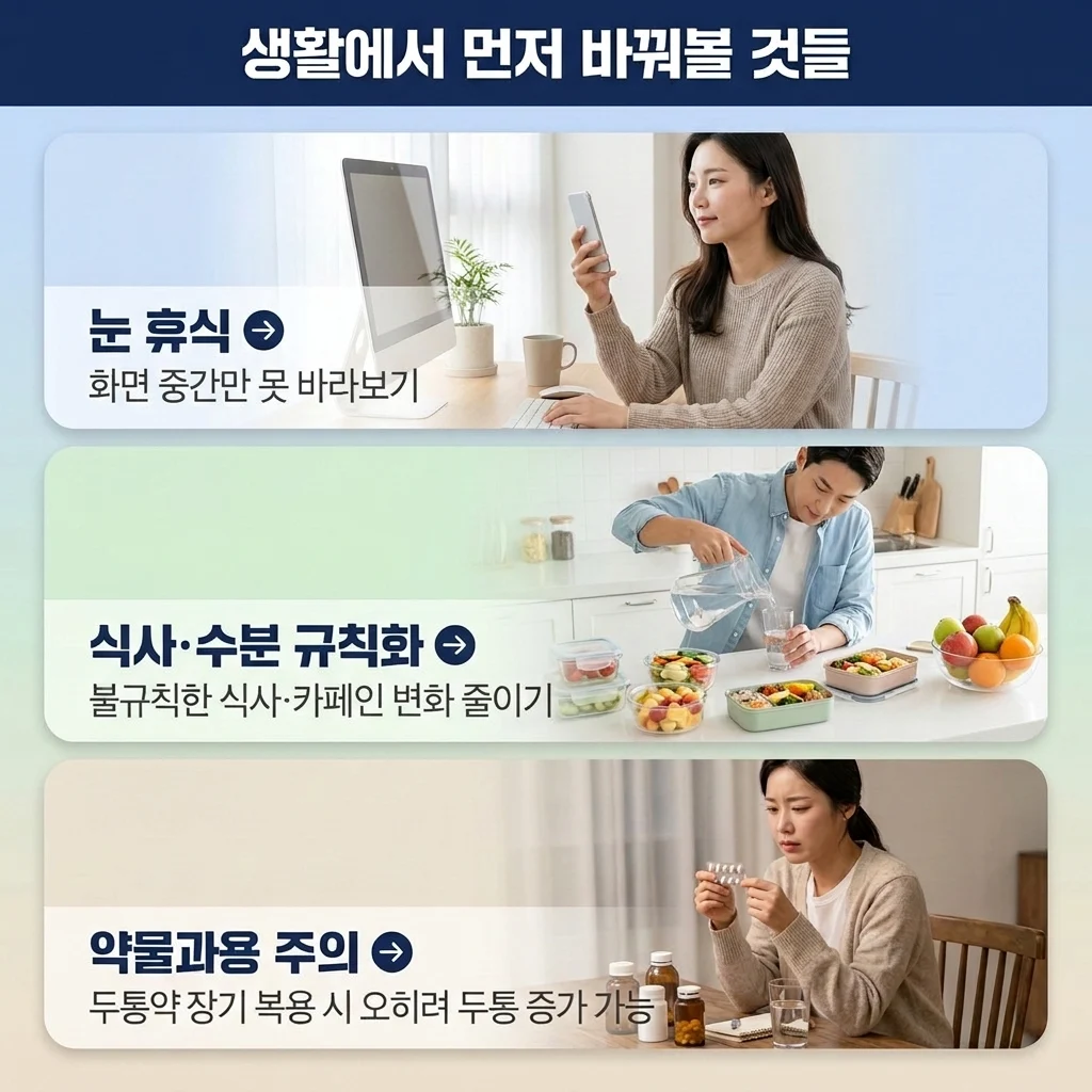 눈 휴식과 생활 리듬, 약물과용 점검
