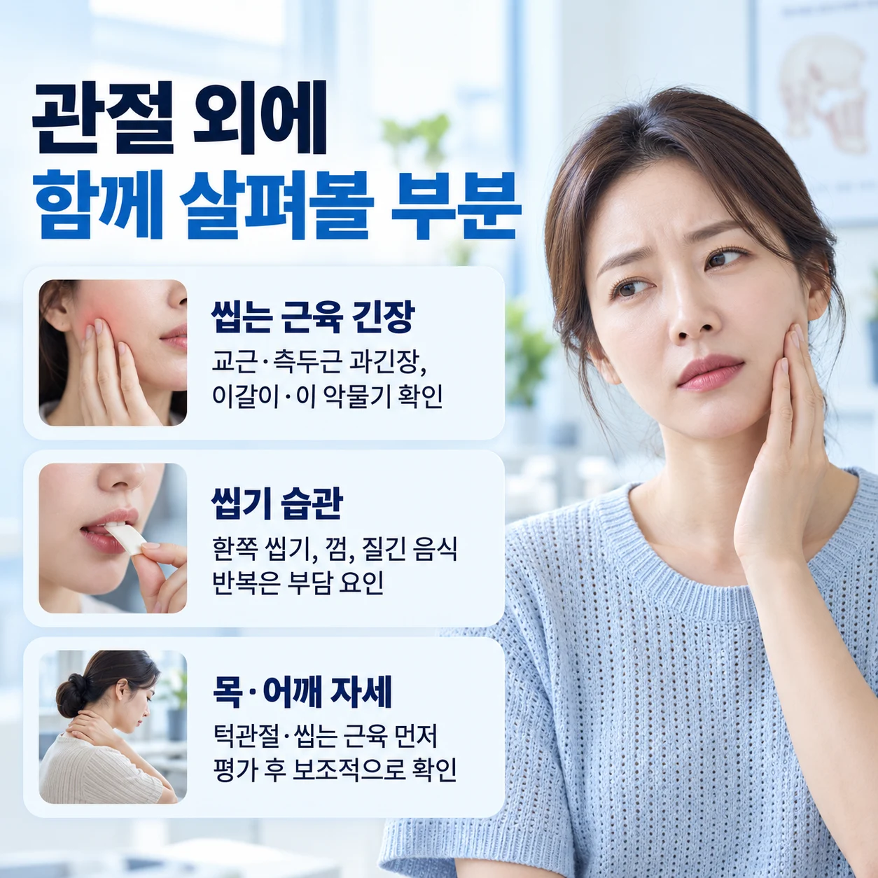 씹는 근육과 이 악물기, 목·어깨 불편 평가