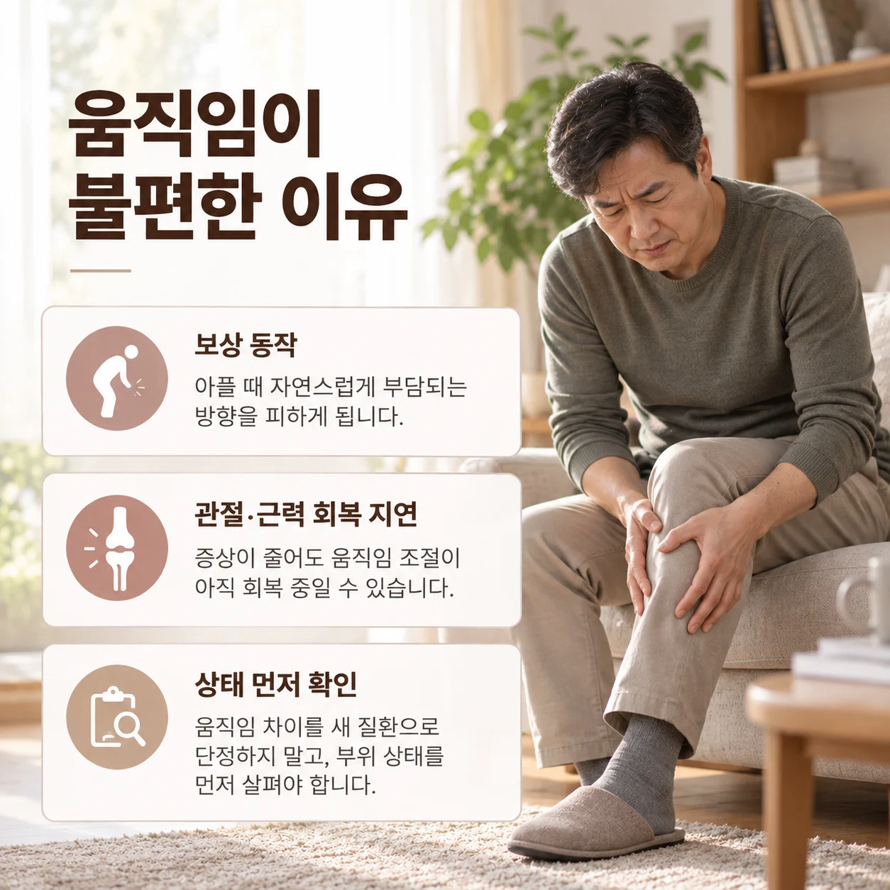 움직임 제한과 근력, 현재 상태 확인