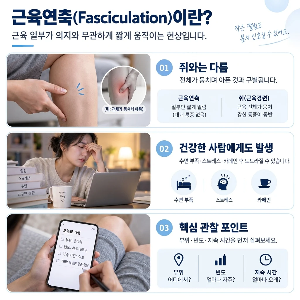 근육연축과 쥐가 나는 근육 경련의 차이